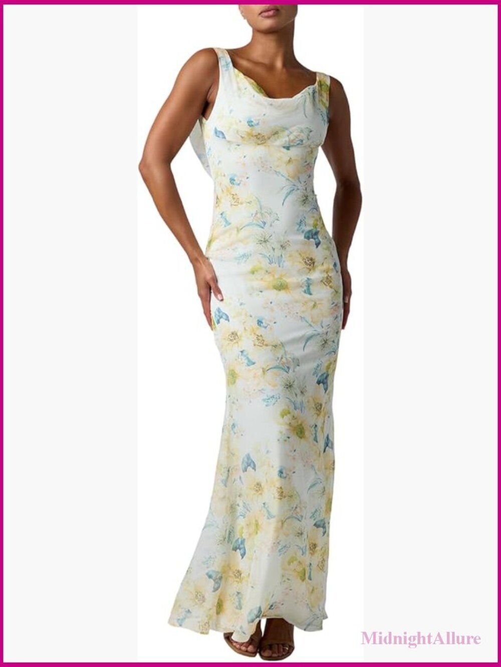 Cowl Maxi Dress with Open Back